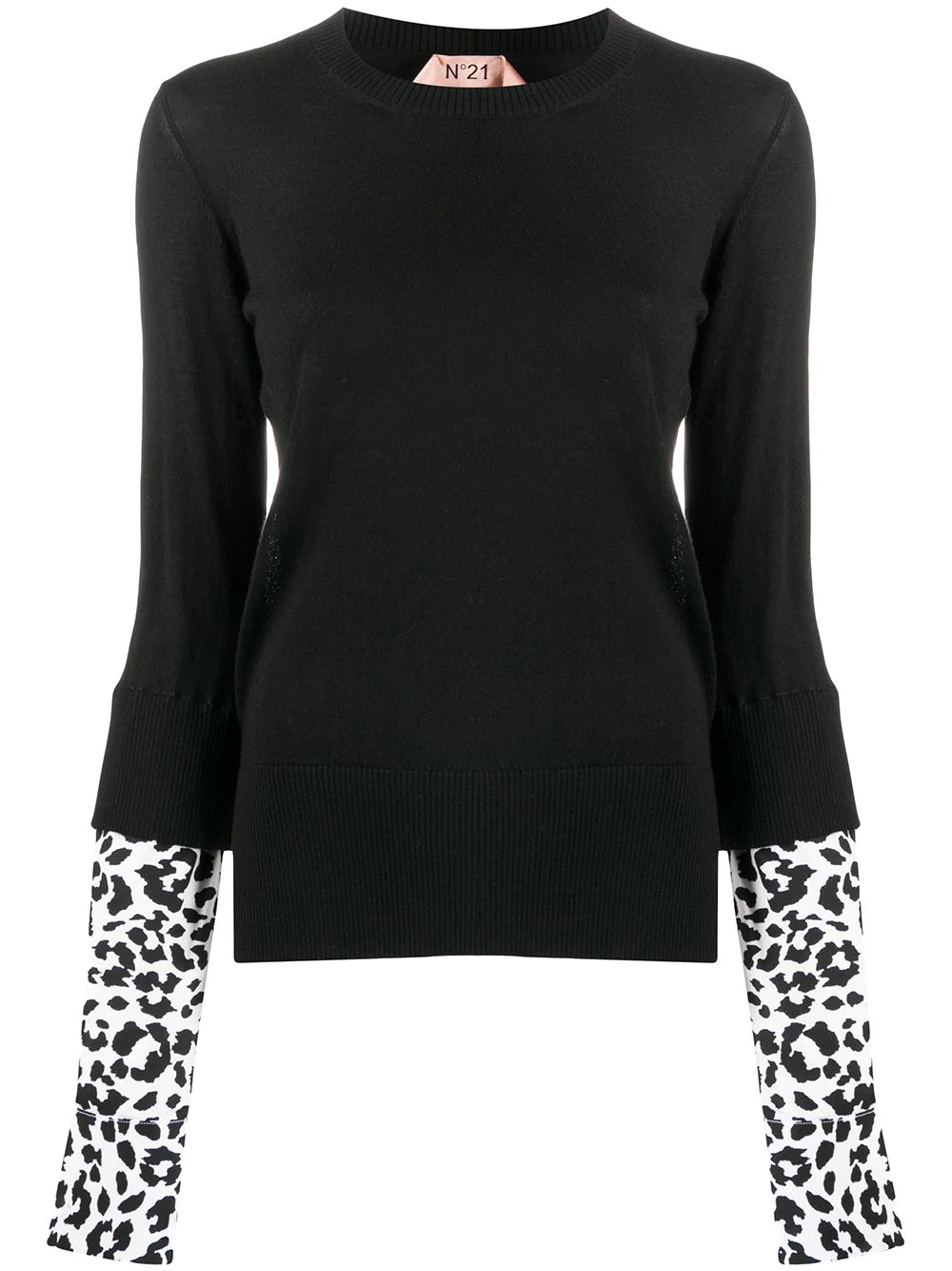 contrast-cuff jumper - 1