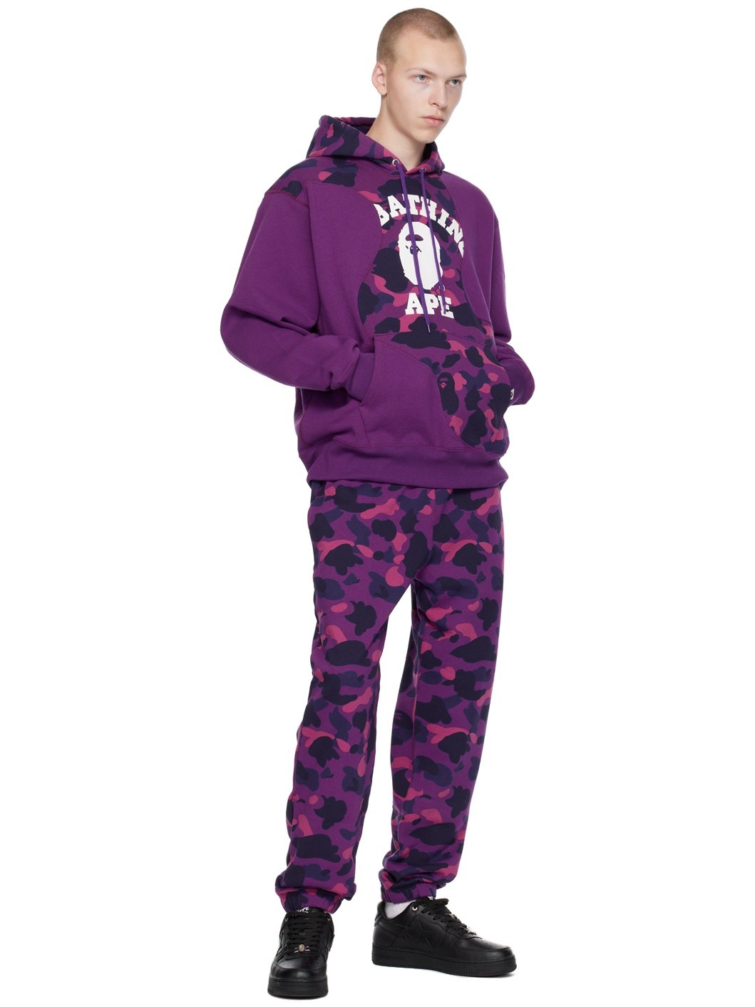 Purple Camo College Cutting Hoodie - 4