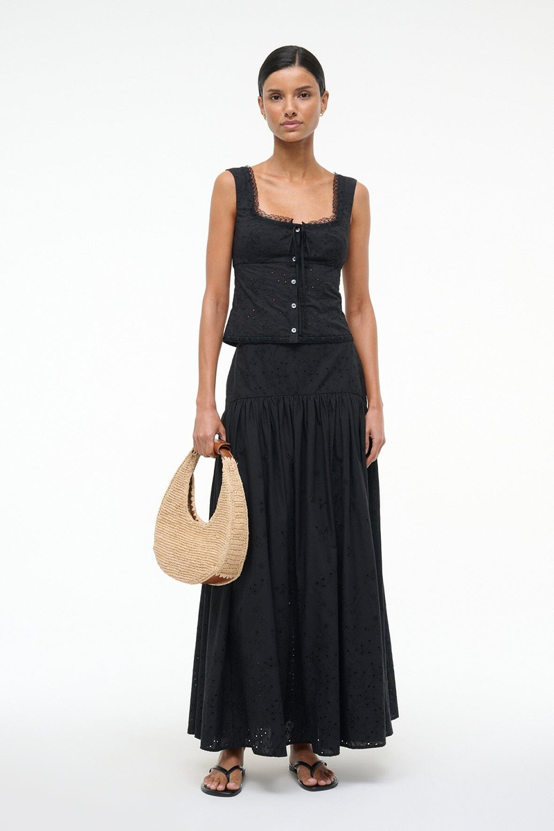 STAUD STAUD PROCIDA SKIRT BLACK EYELET outlook