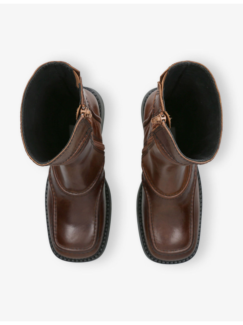 Malene Leather Heeled Ankle Boots 2