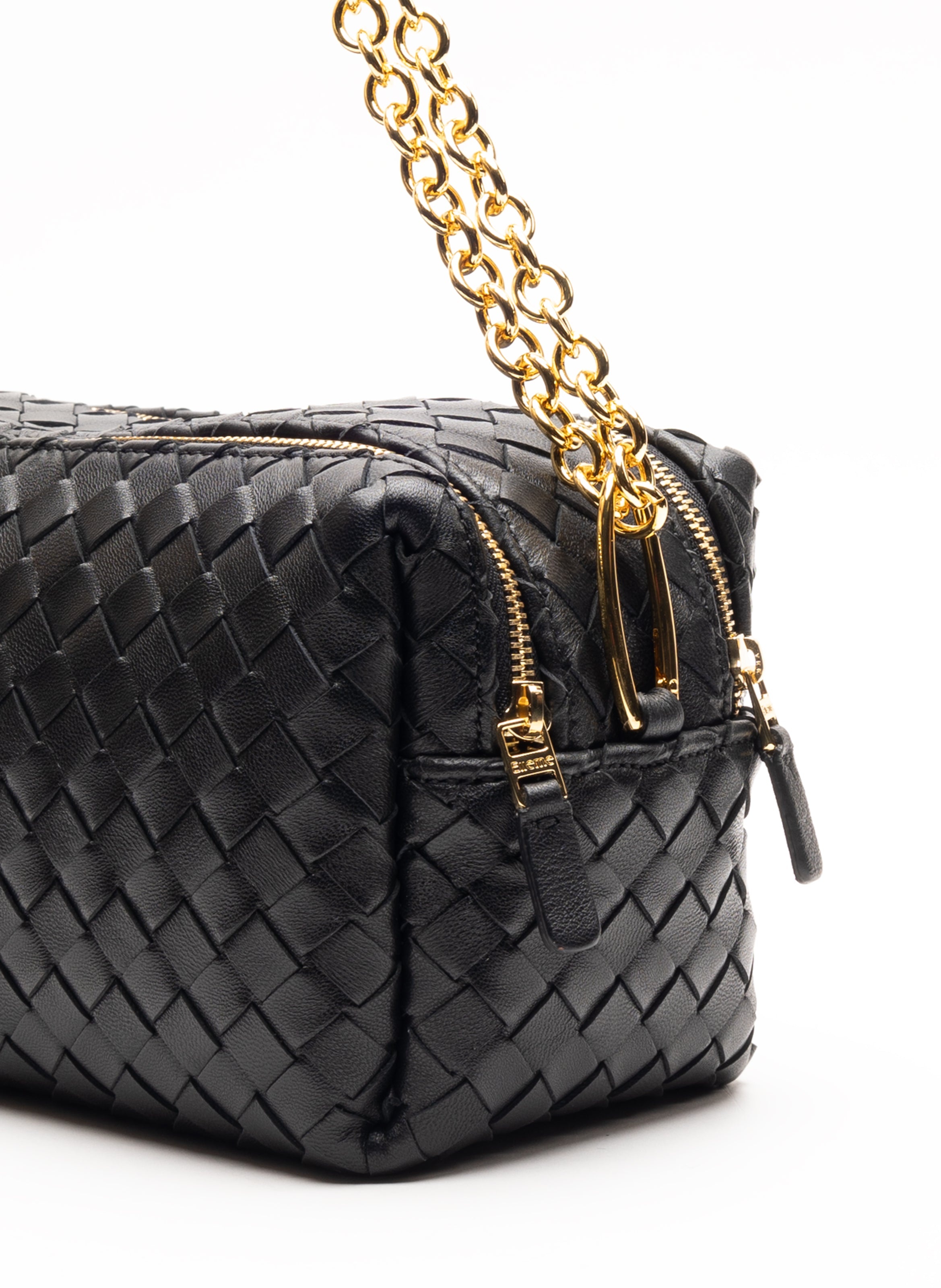 Trousse Chain Woven Leather Black - 3