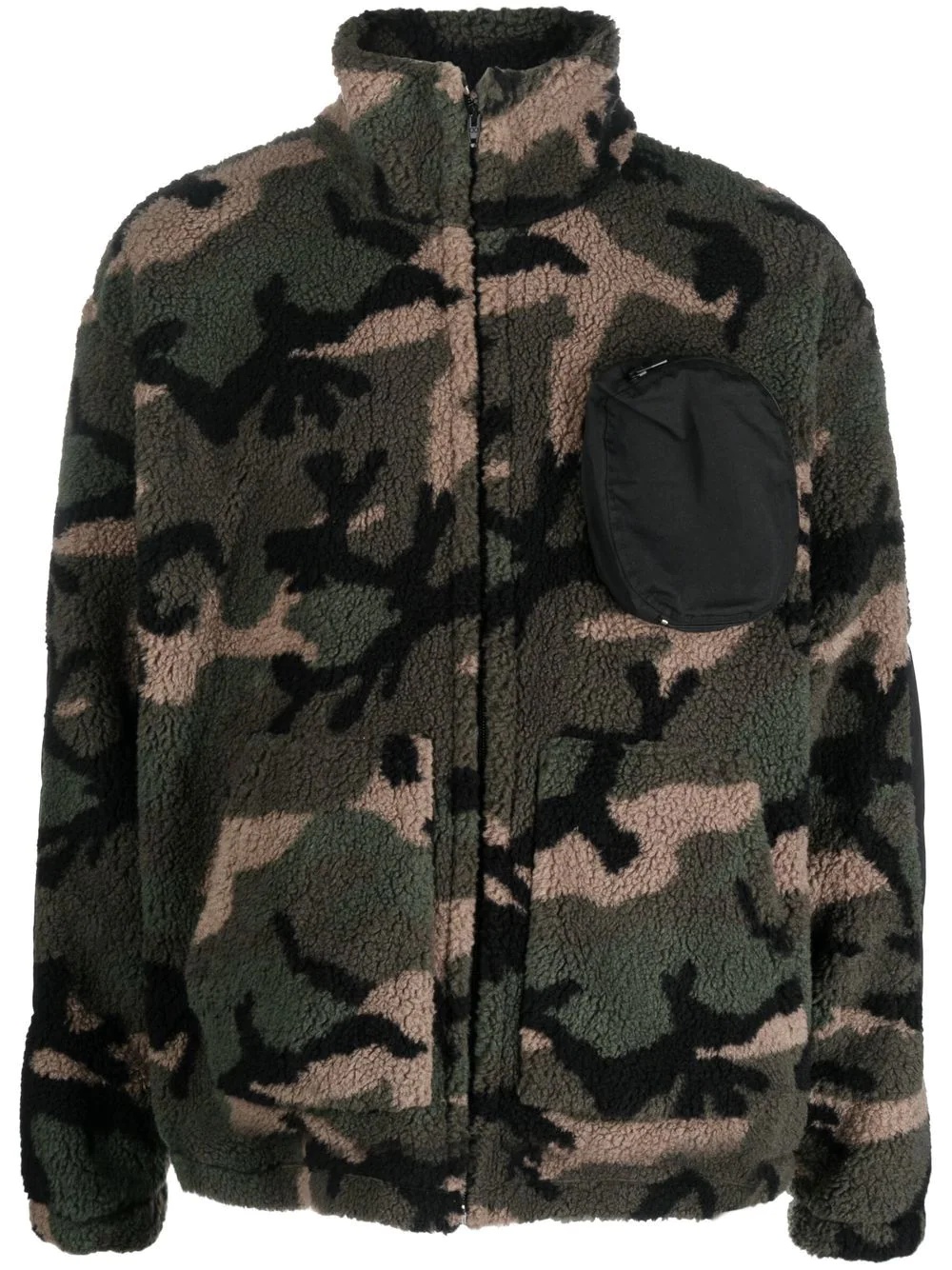 camouflage-pattern fleece jacket - 1