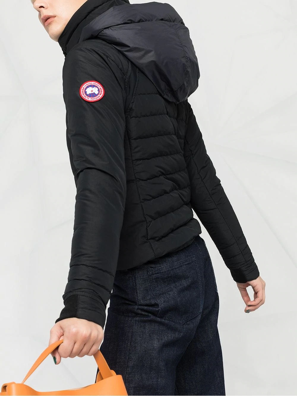 logo patch padded jacket - 3