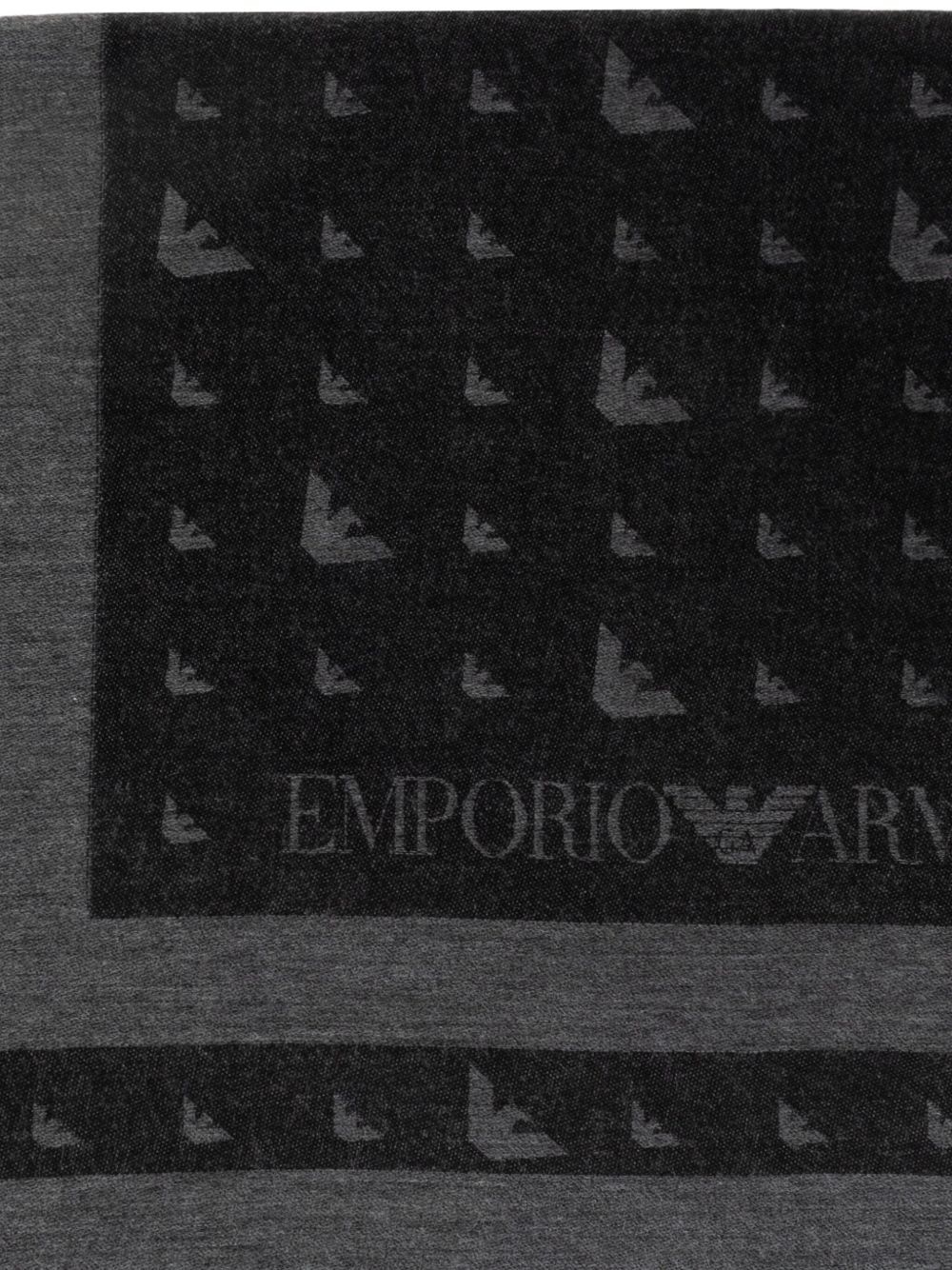 eagle-logo fringed scarf - 2