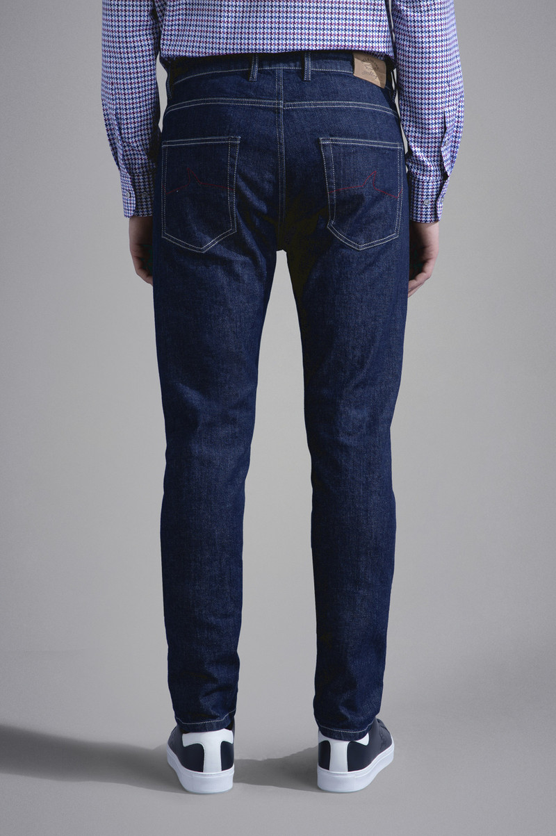 RED RIVET STRETCH COTTON JEANS 3