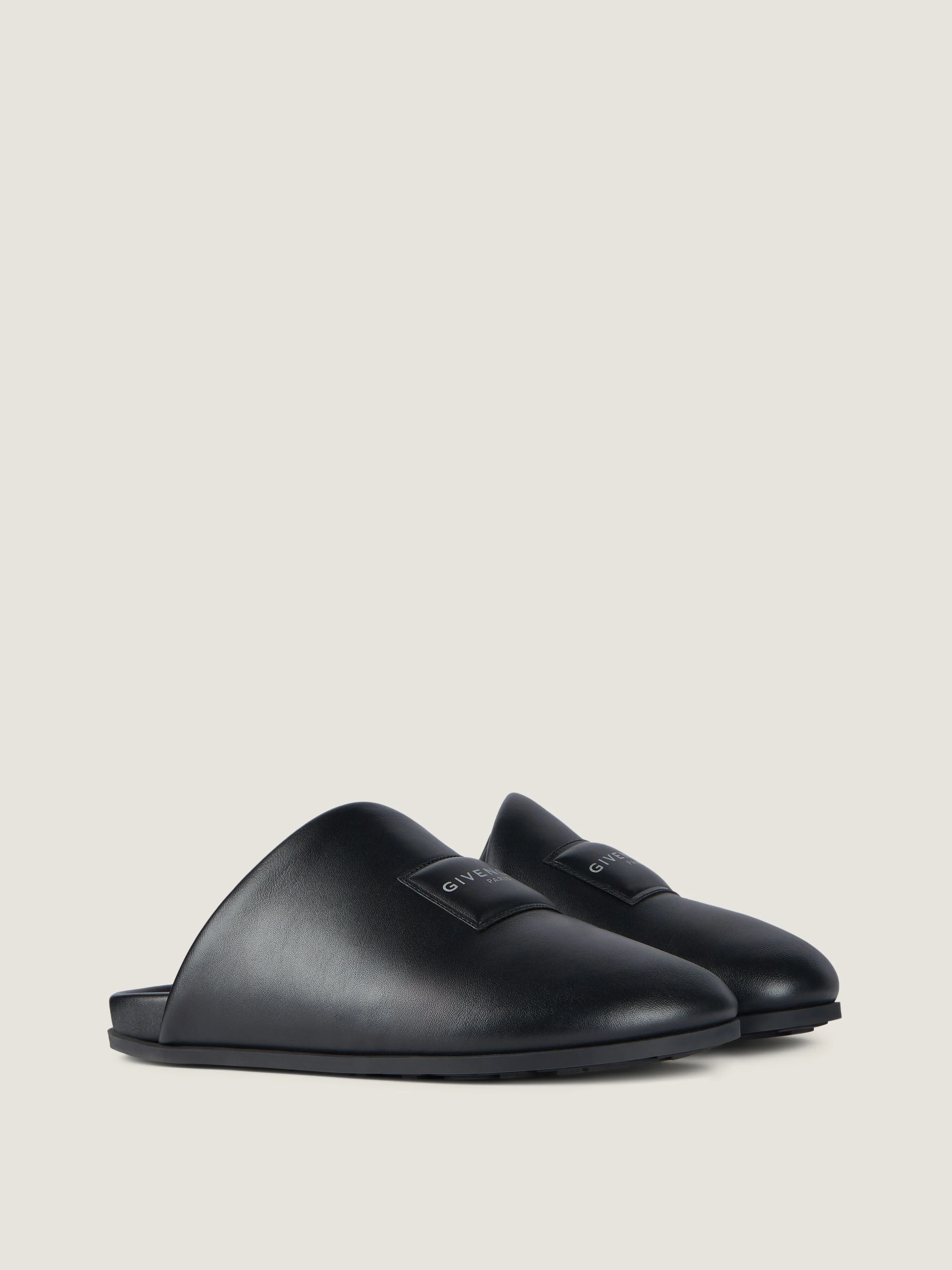 LABEL FLAT MULES IN NAPPA LEATHER - 1