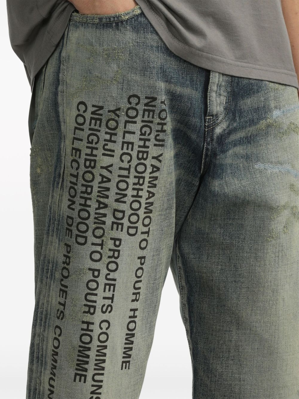 slogan-print straight-leg jeans - 5