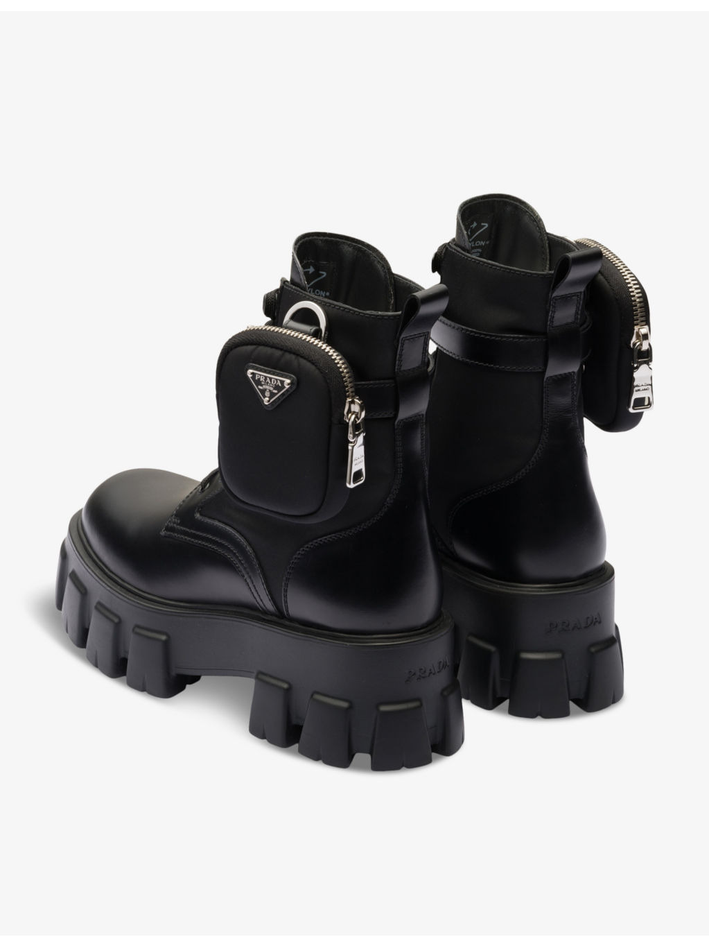 Monolith pouch-embellished platform-sole leather boots - 5