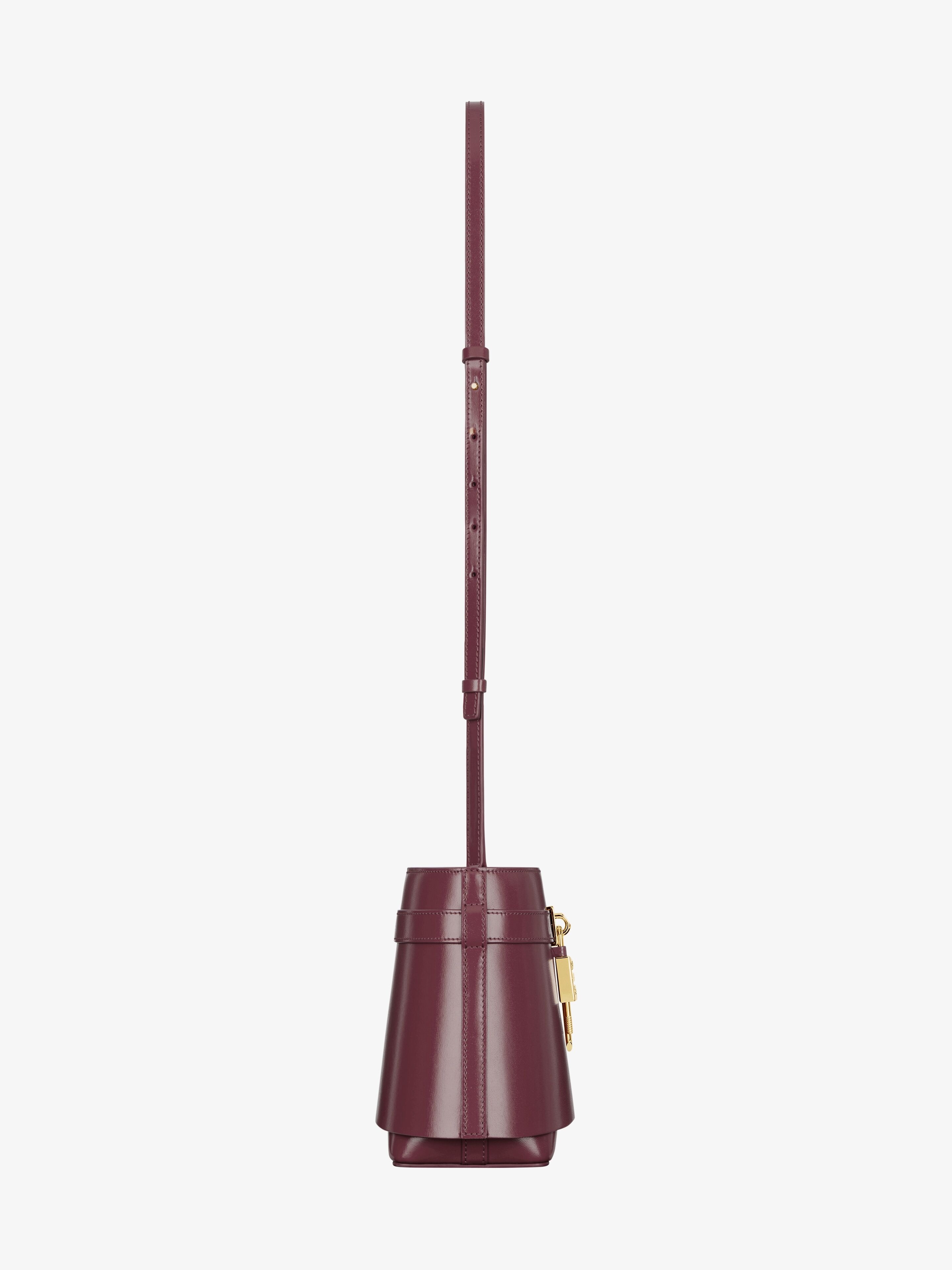 SHARK LOCK BUCKET BAG IN BOX LEATHER - 4
