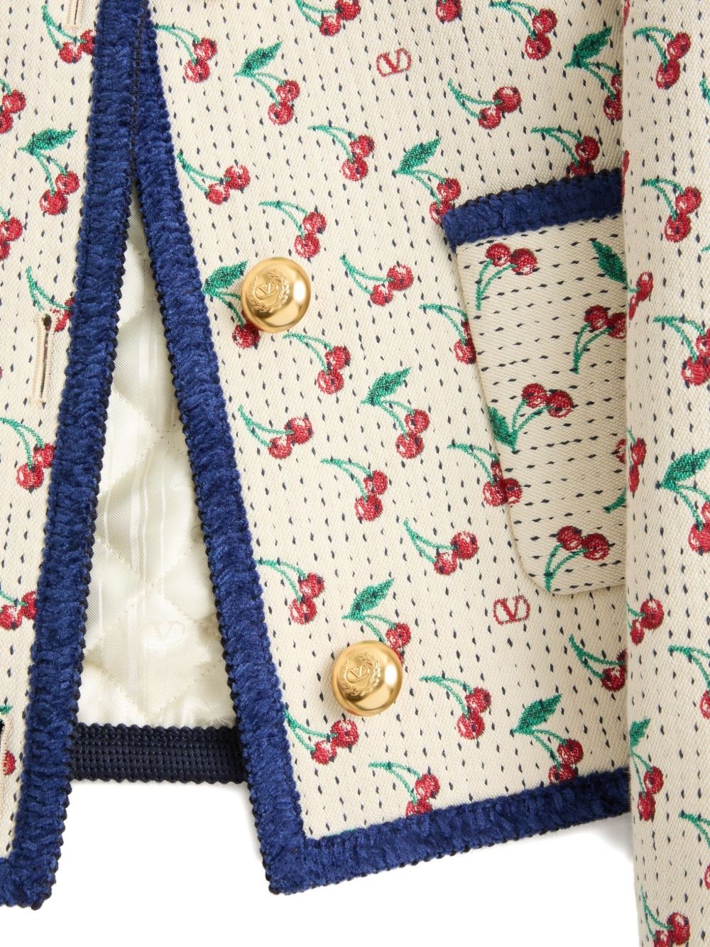 PADDED CABAN WITH CHERRYFIC PRINT JACQUARD - 7