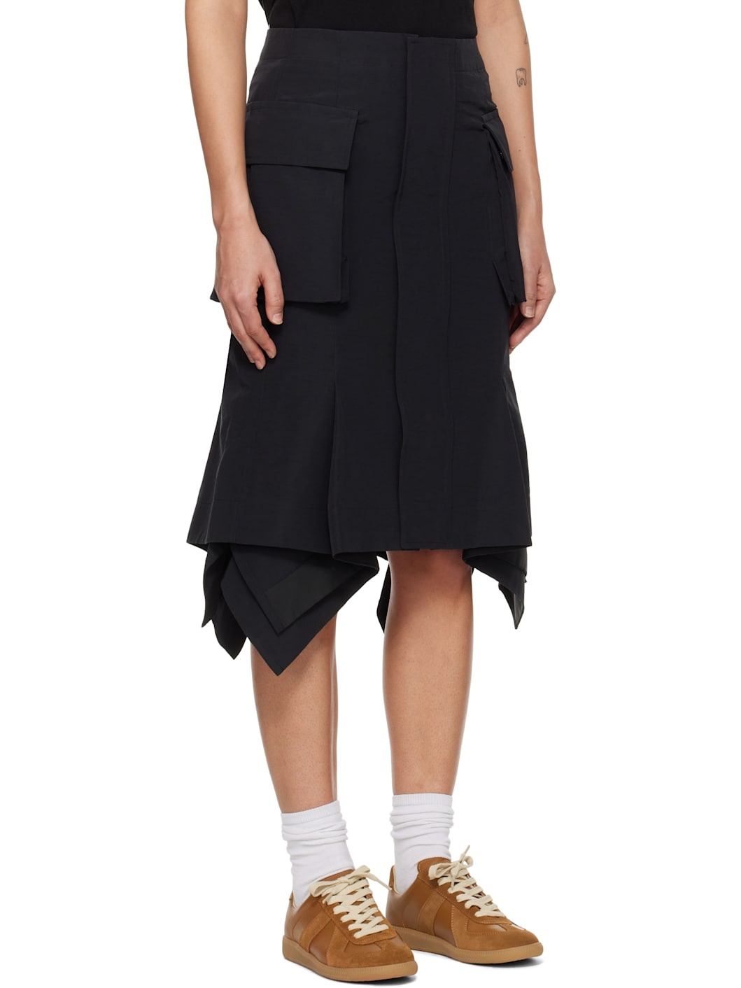 Black Grosgrain Midi Skirt - 2