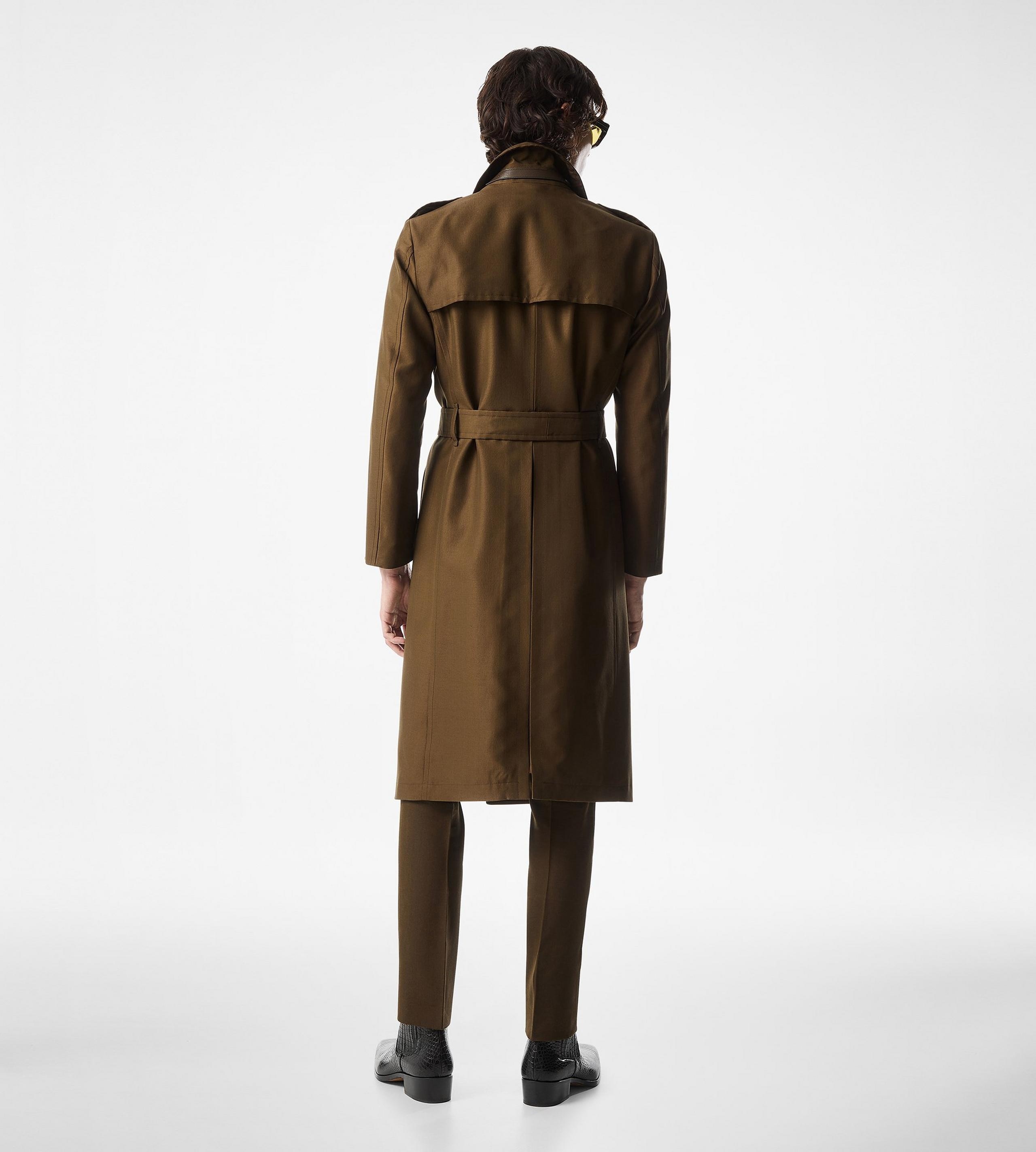 WOOL SILK FAILLE TRENCH COAT - 4