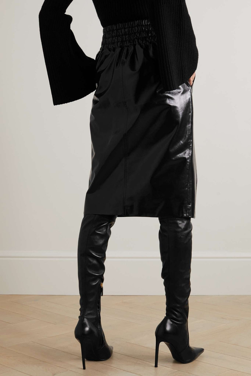 Glossed-leather midi skirt 3