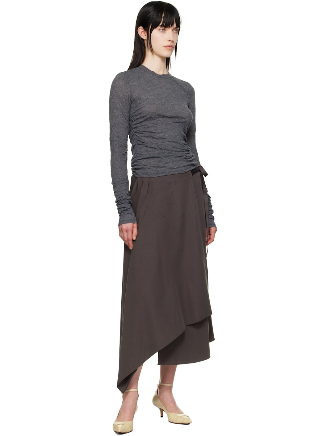 Gray Strain Slim Longsleeve T-shirt - 4