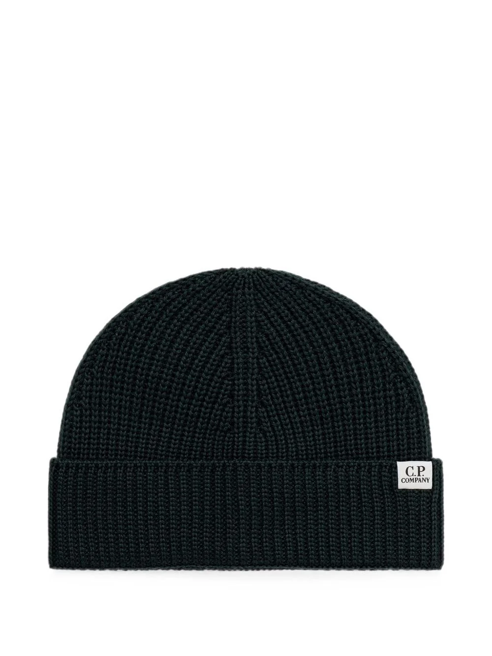 ribbed-knit logo-patch beanie hat - 1