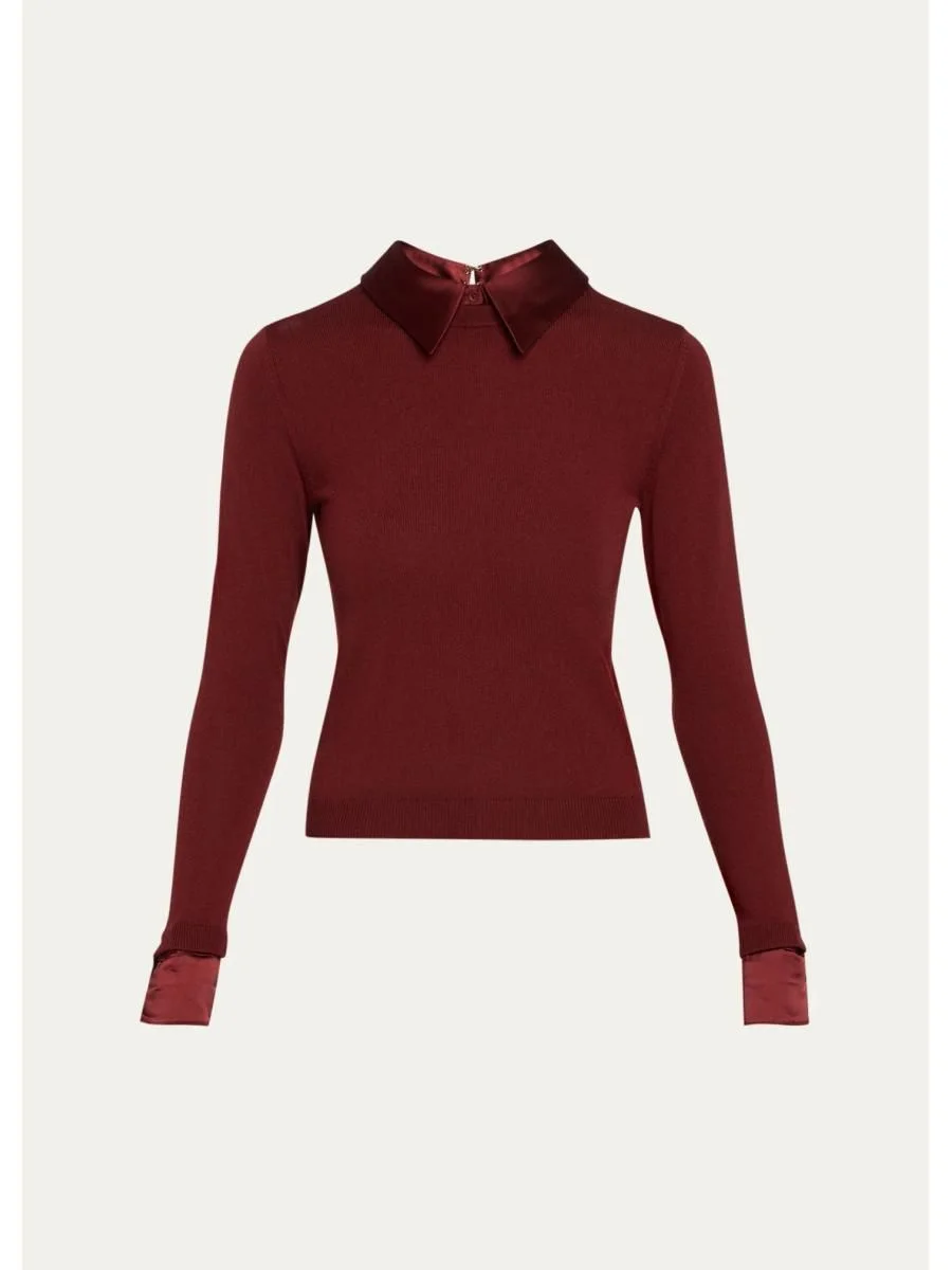 Porla Removable-Collar Merino Wool Sweater - 1