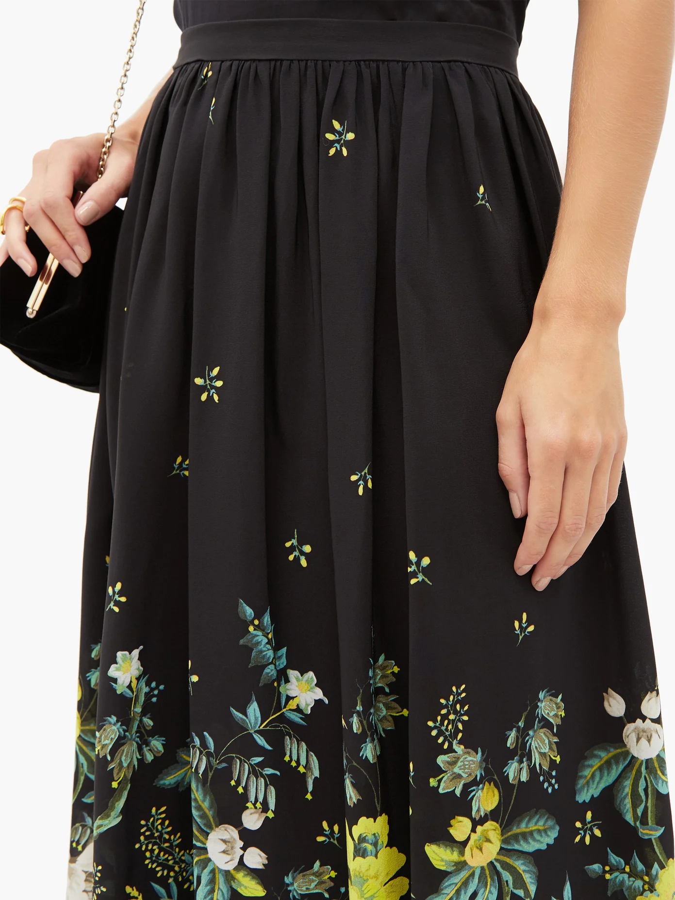 Lanie Ashcombe Forest-print silk midi skirt - 3