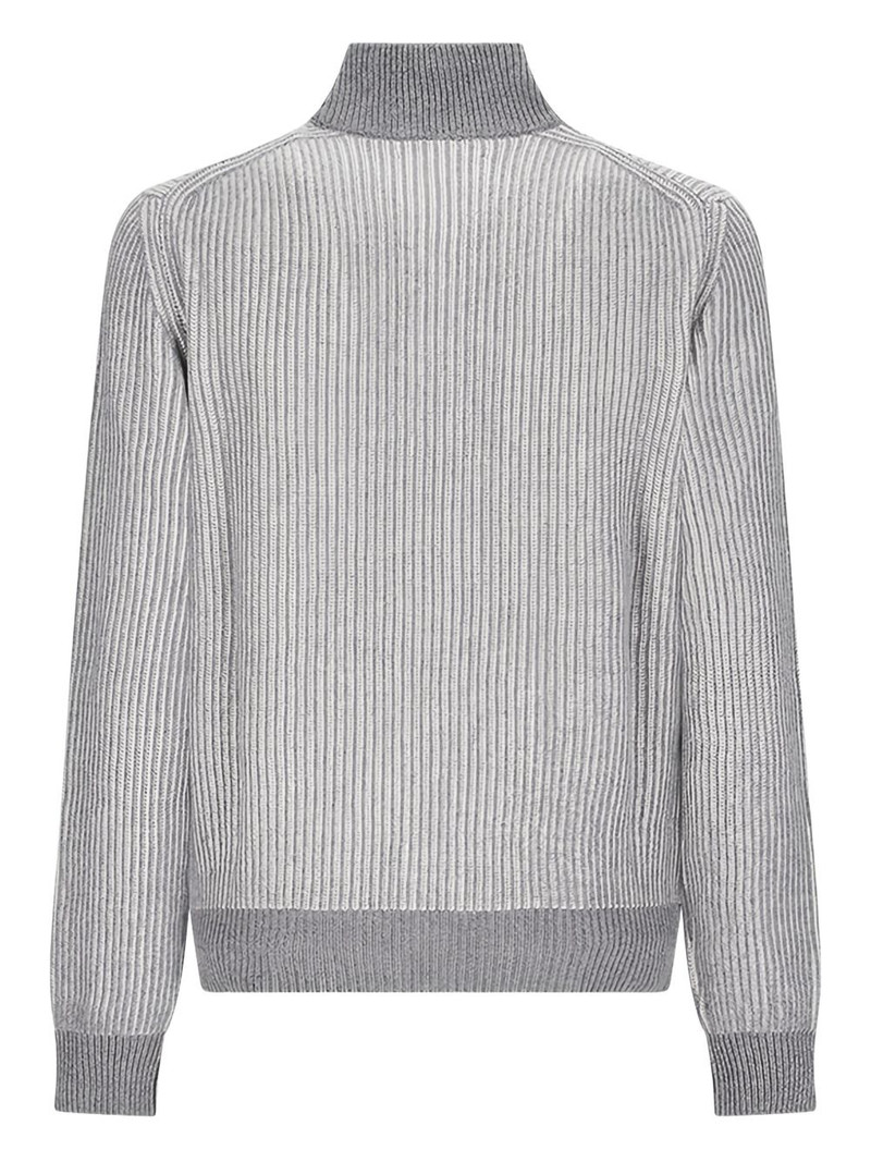 LARDINI ribbed zip cardigan outlook