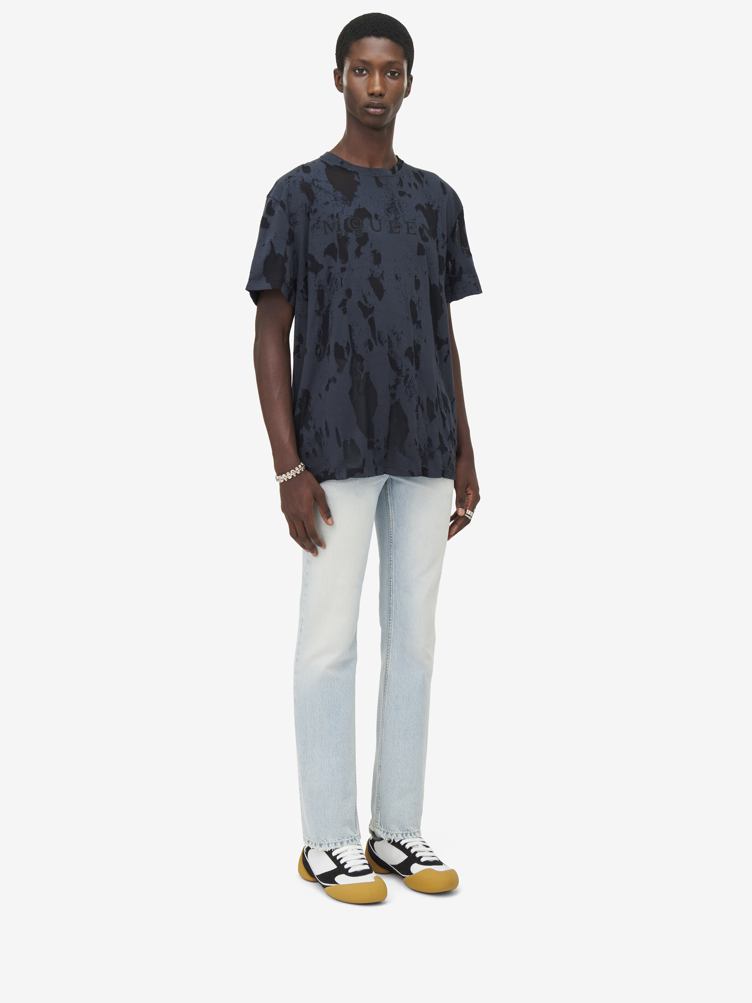 McQueen Logo Devoré T-Shirt - 4