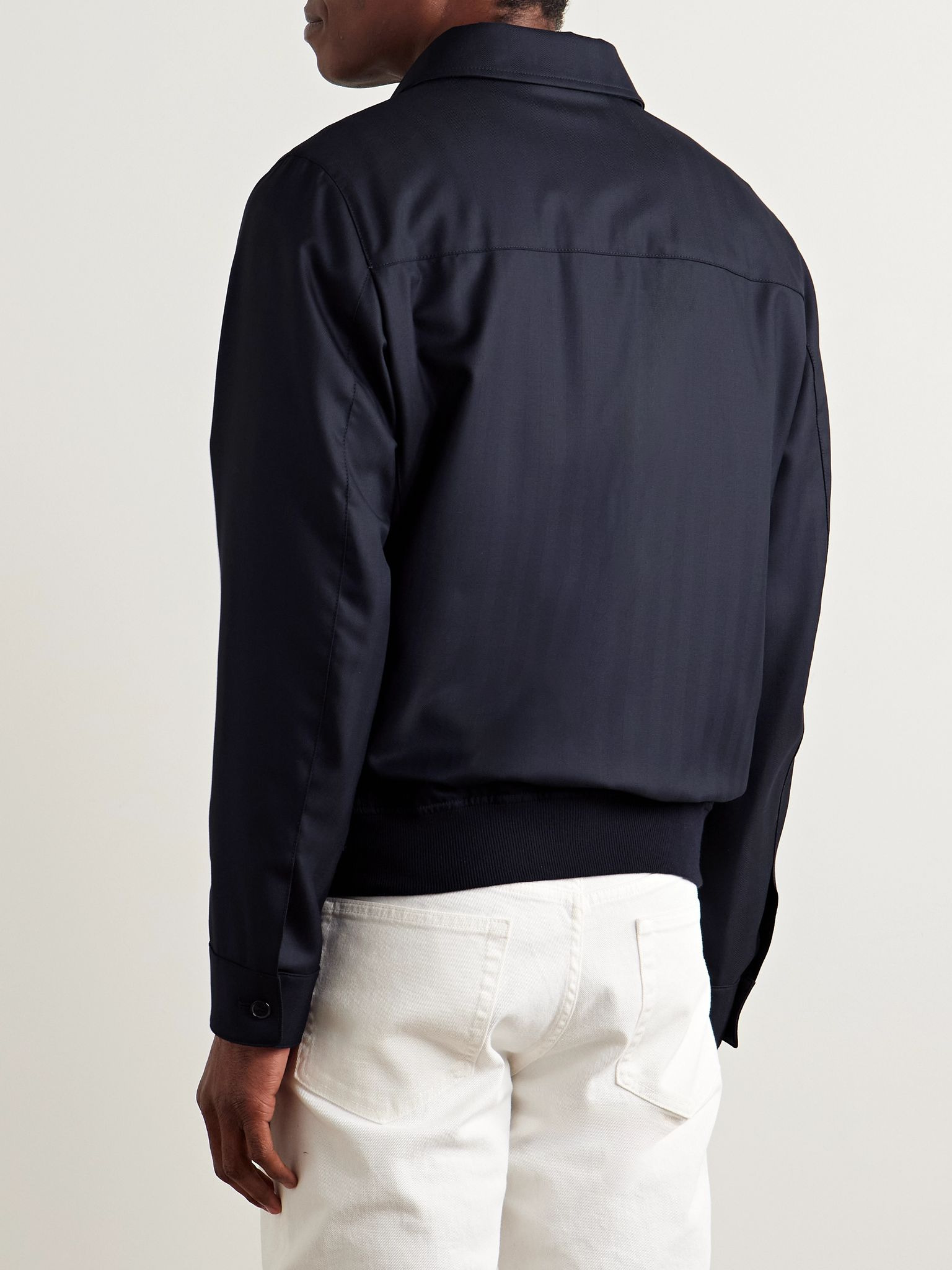 Wool Bomber Jacket Navy - 3