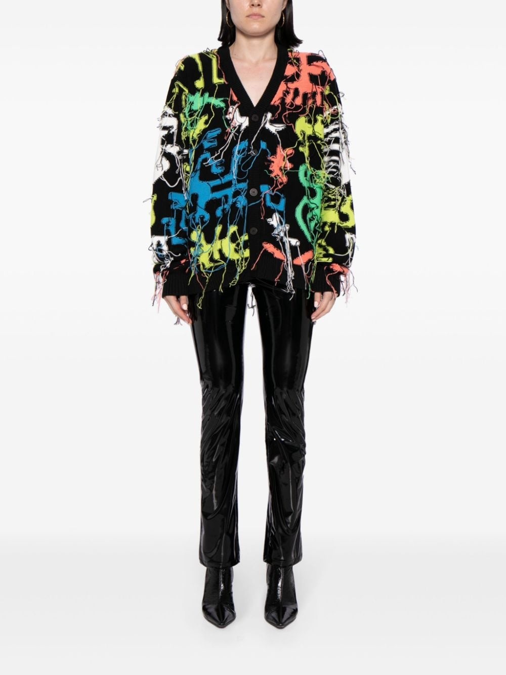 fringed cotton cardigan - 2