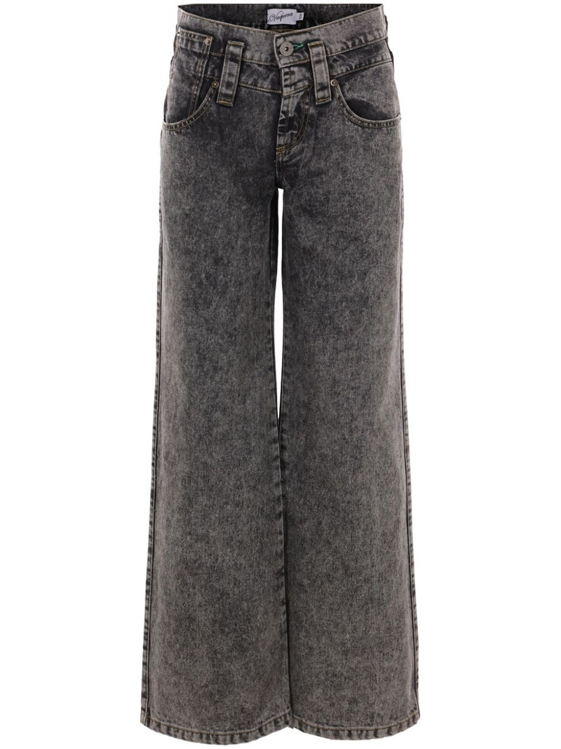 washed wide-leg jeans 1
