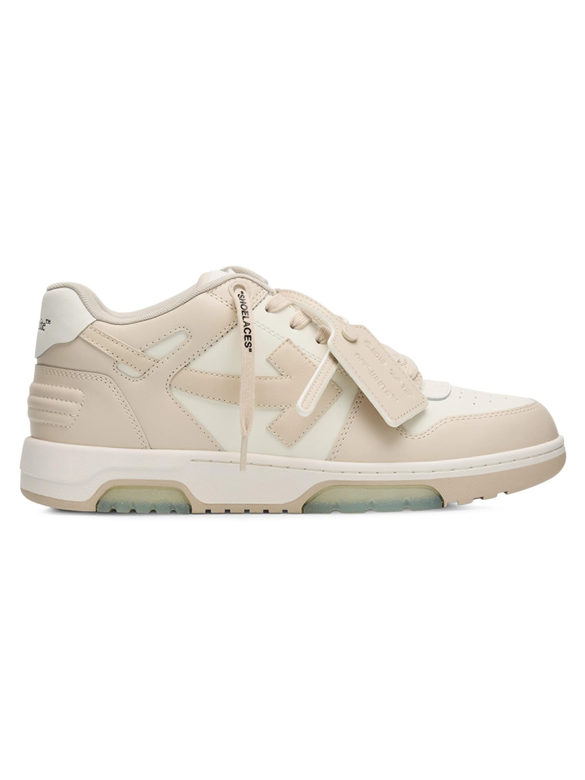 Men's Out of Office Leather Low-Top Sneakers - Beige - 1