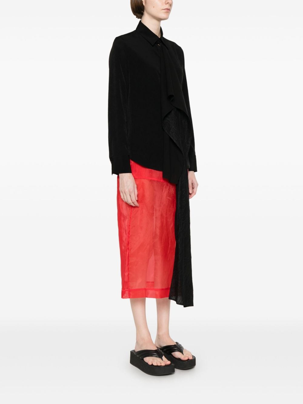 drape-panel shirt - 3