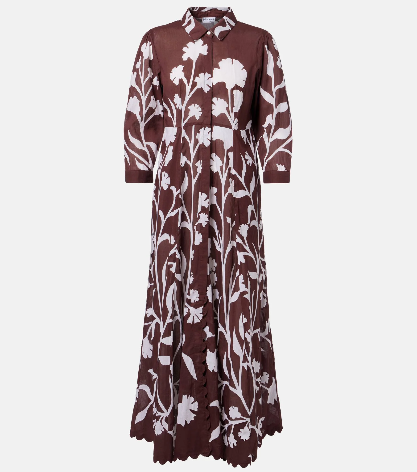Printed cotton midi dress - 1