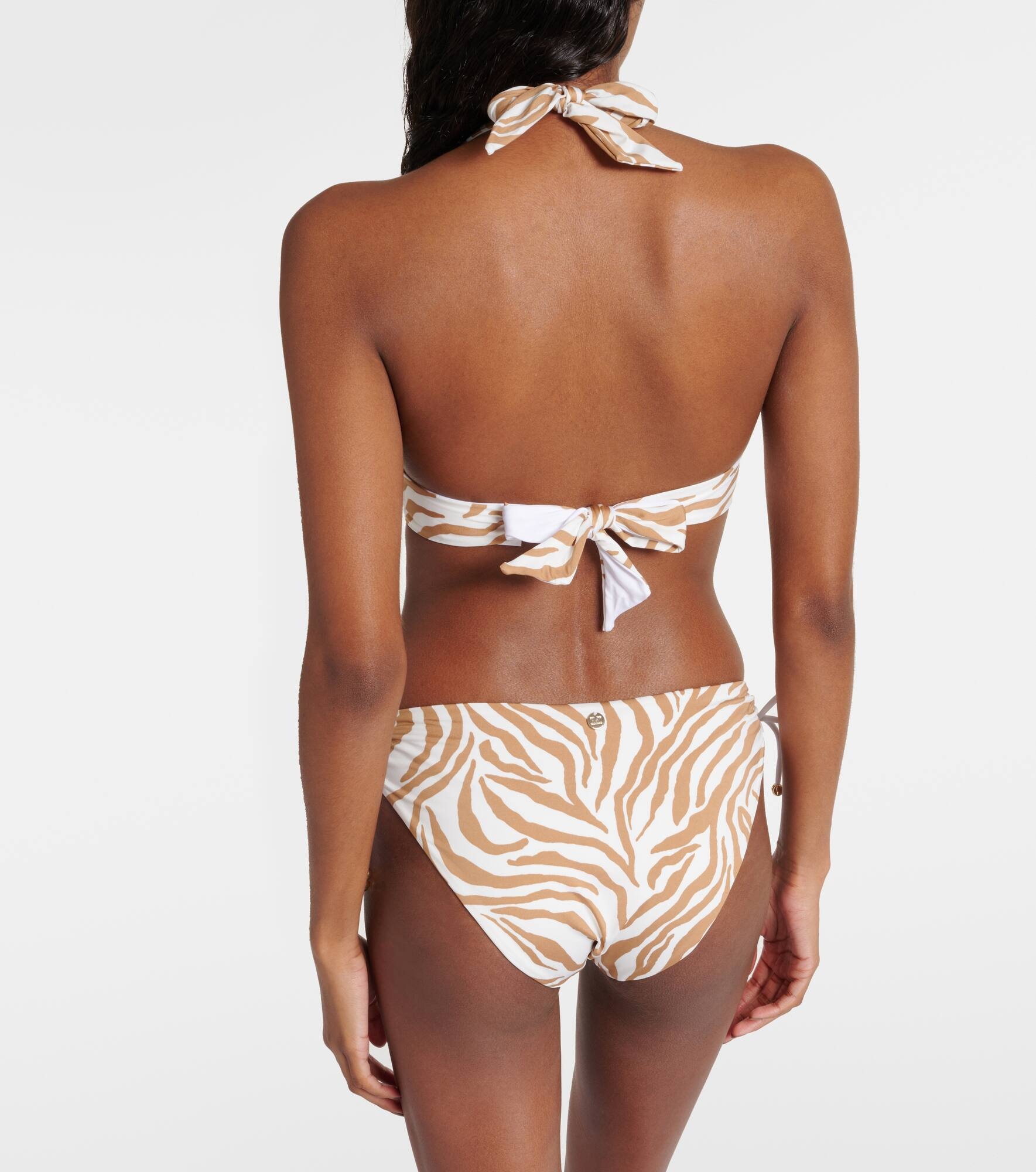 Alberta zebra-print bikini top - 3