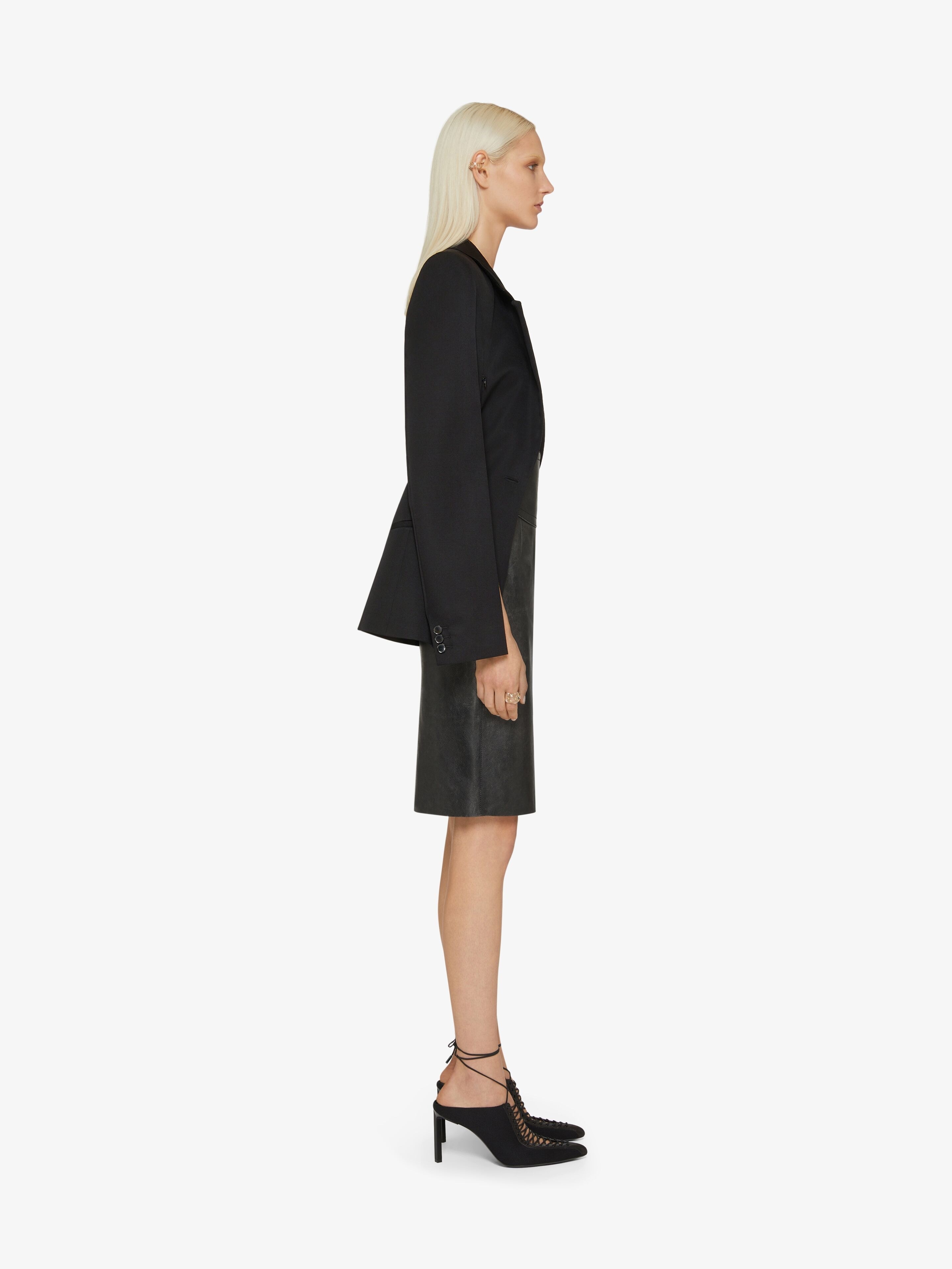 CAPE JACKET IN WOOL AND MOHAIR - 3