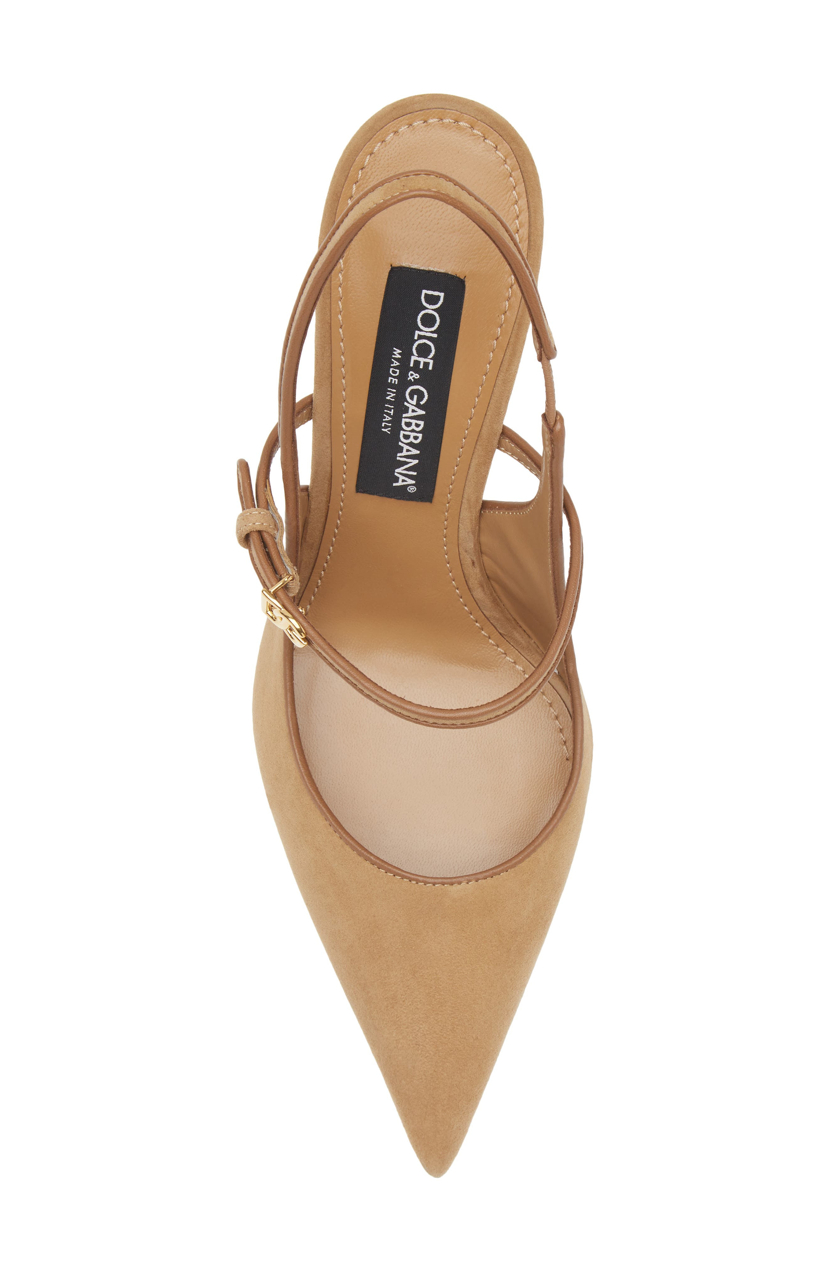 Dolce&Gabbana Pointed Toe Slingback Pump in 8S727 Beige/Cammello at Nordstrom - 5