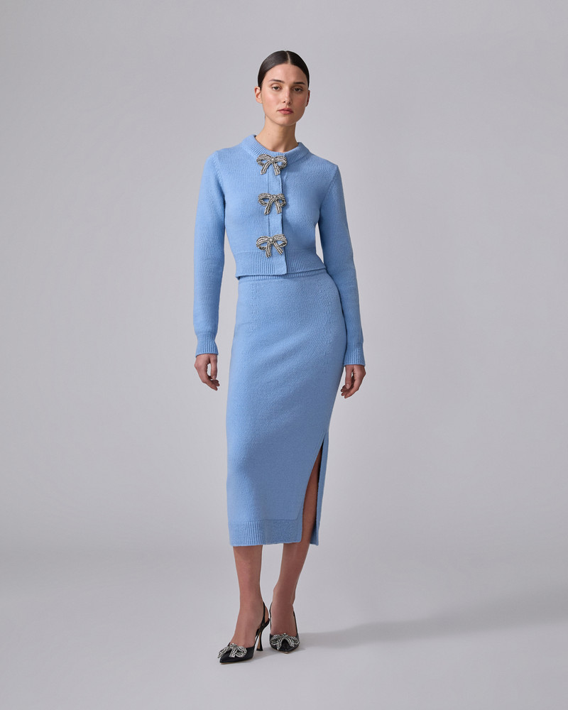 CAROLINA HERRERA Crystal Bow Cardigan outlook