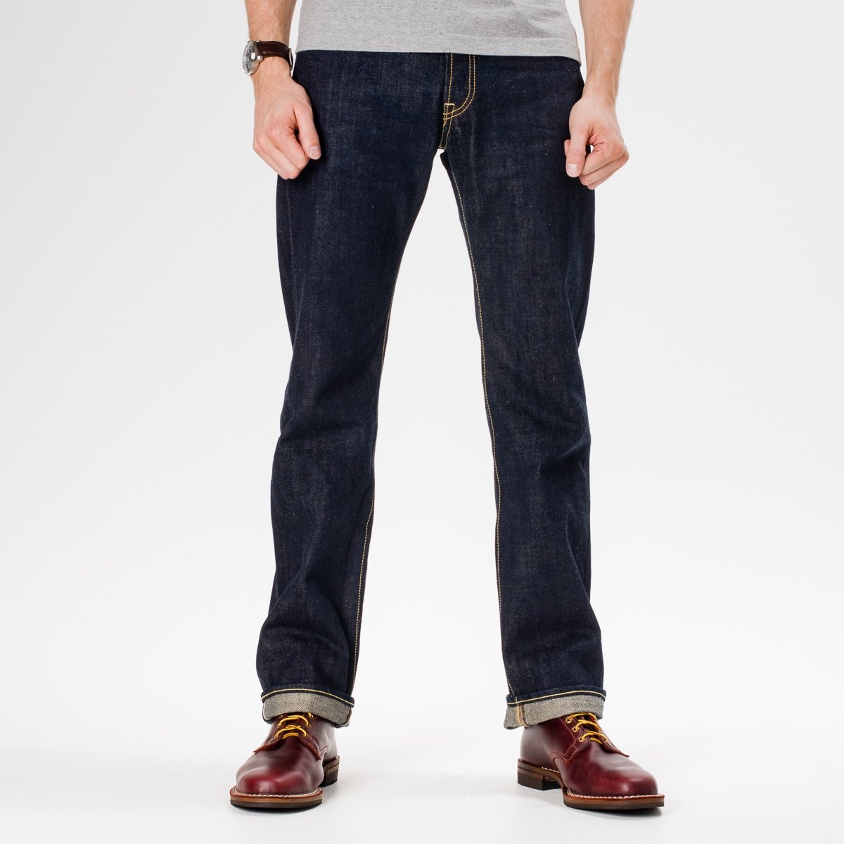 IH-634N 17oz Selvedge Denim Straight Cut Jeans - Natural Indigo - 2