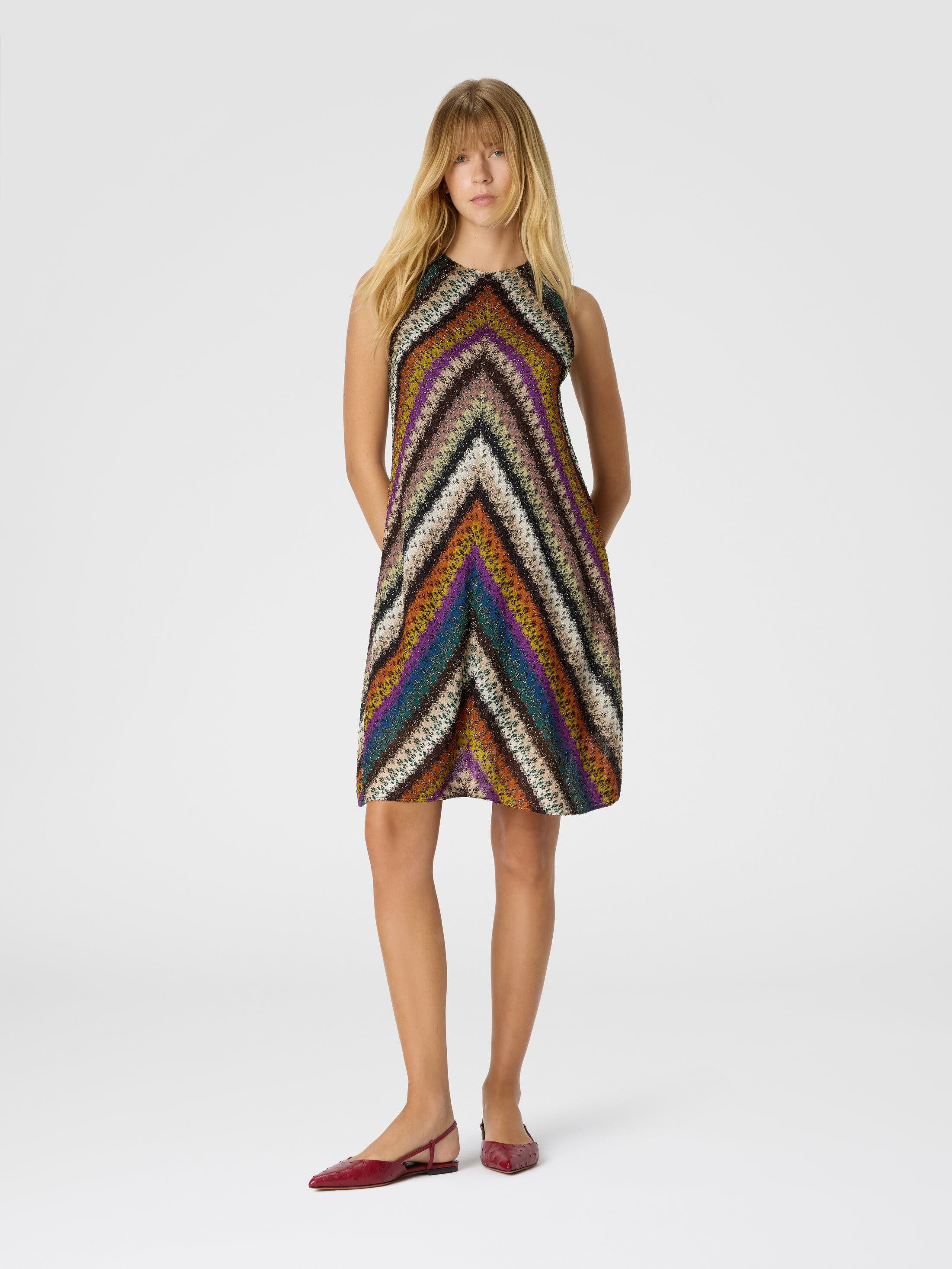 Missoni Crew Neck Mini Dress In Perforated Tulle Lace in Multicoloured at Nordstrom - 2