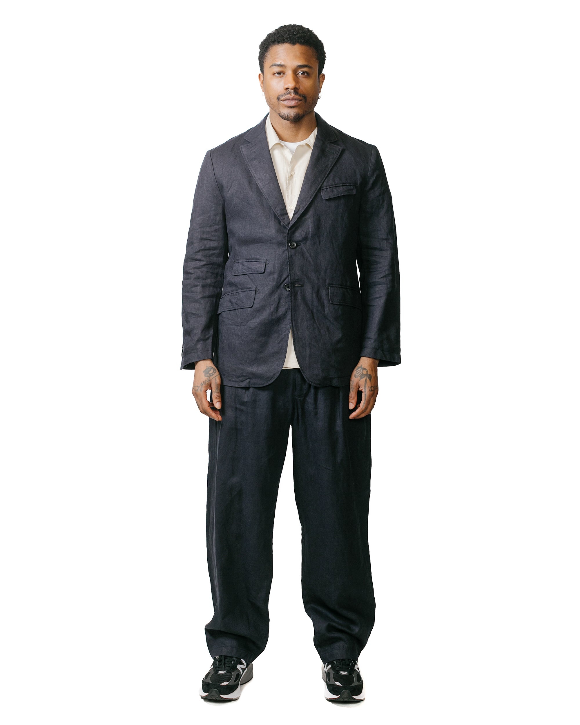 Carlyle Pant Navy Linen Twill - 4