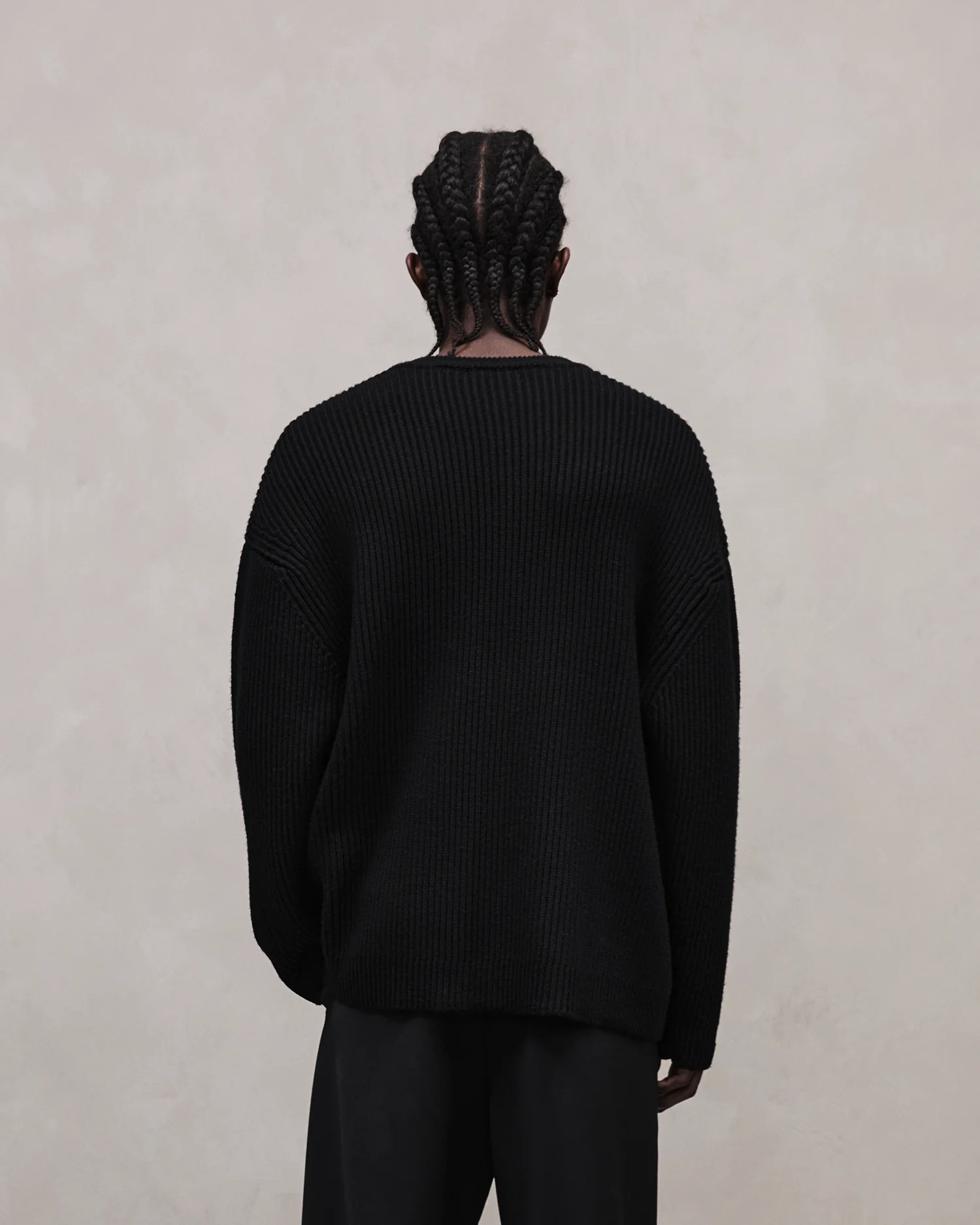 OVERSIZE KNIT CREWNECK BLACK - 5