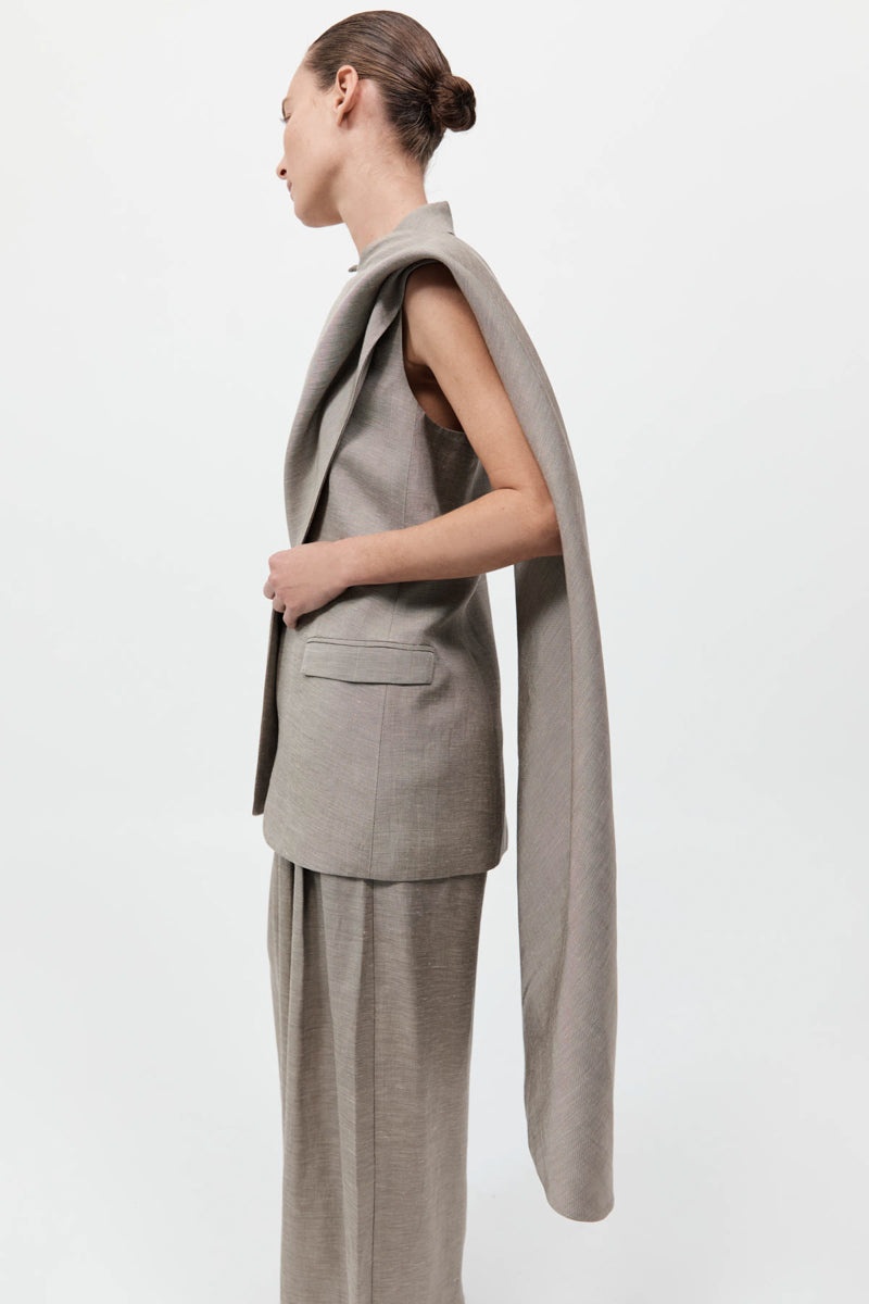 Melange Scarf Blazer - Rye - 7