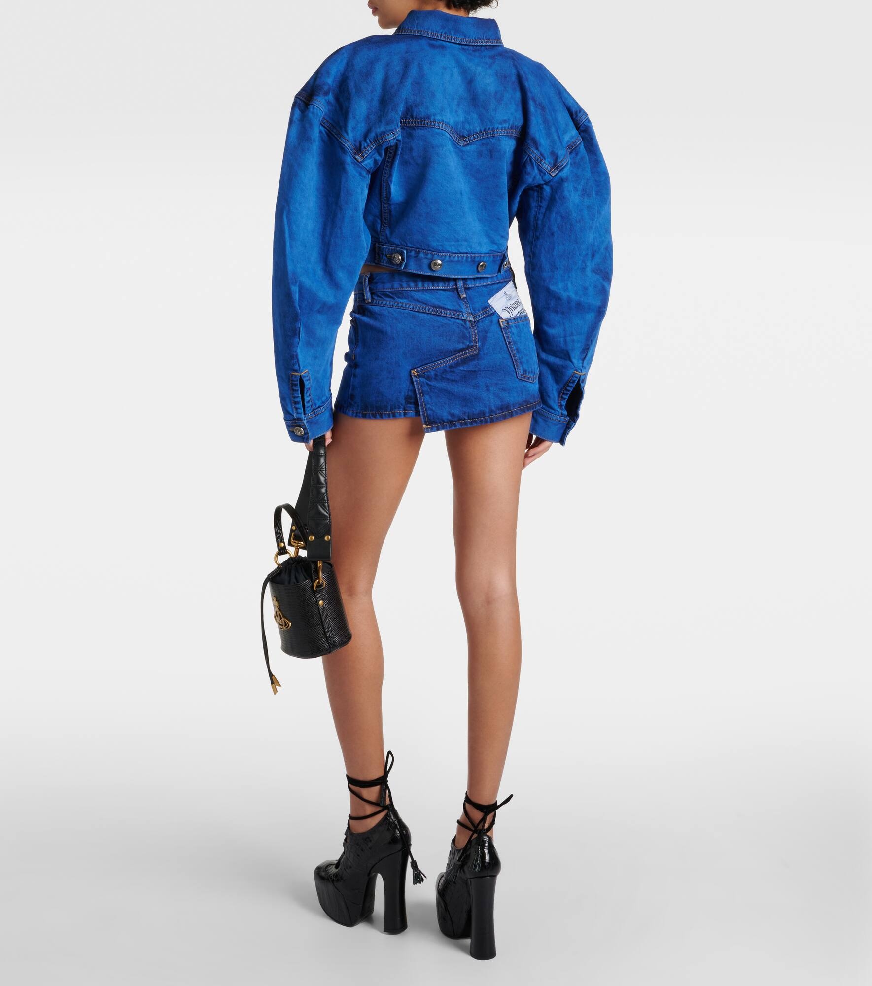 Low-rise denim miniskirt - 3