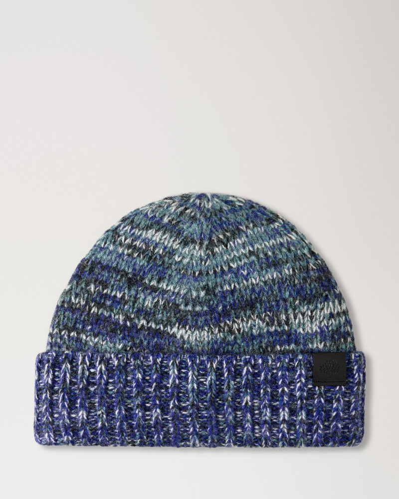 Ombre Degrade Beanie Cobalt Blue Lambswool 1