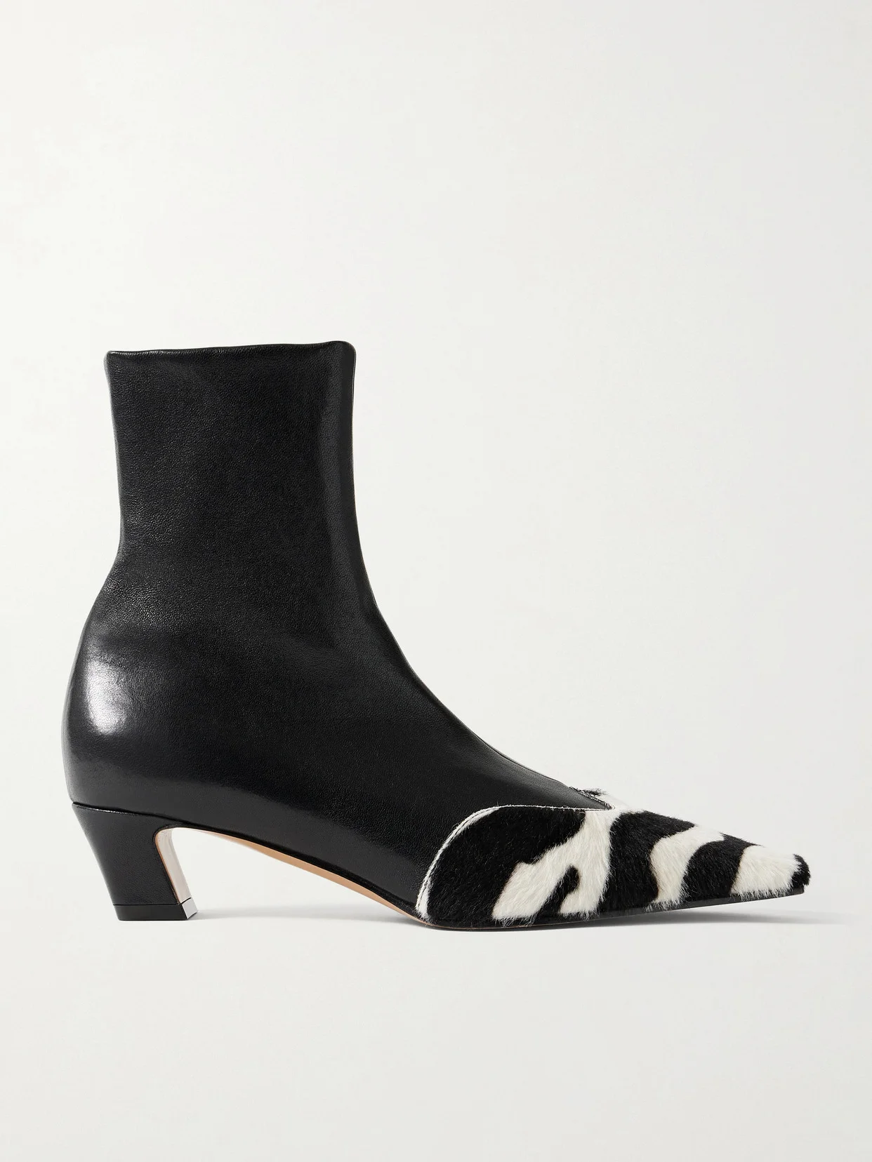 Nevada Leather And Zebra-print Calf Hair Ankle Boots - 1