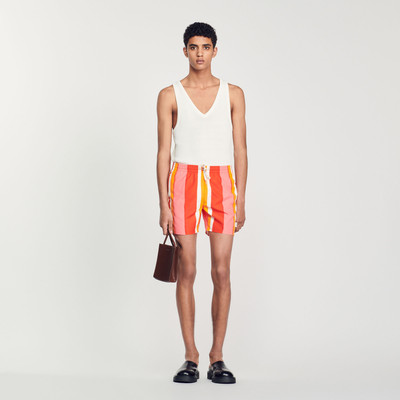 Sandro Printed striped swim shorts outlook