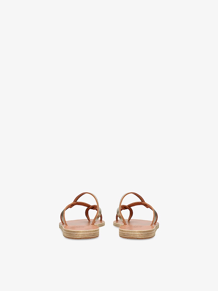 Armos Leather Flat Sandals - 4