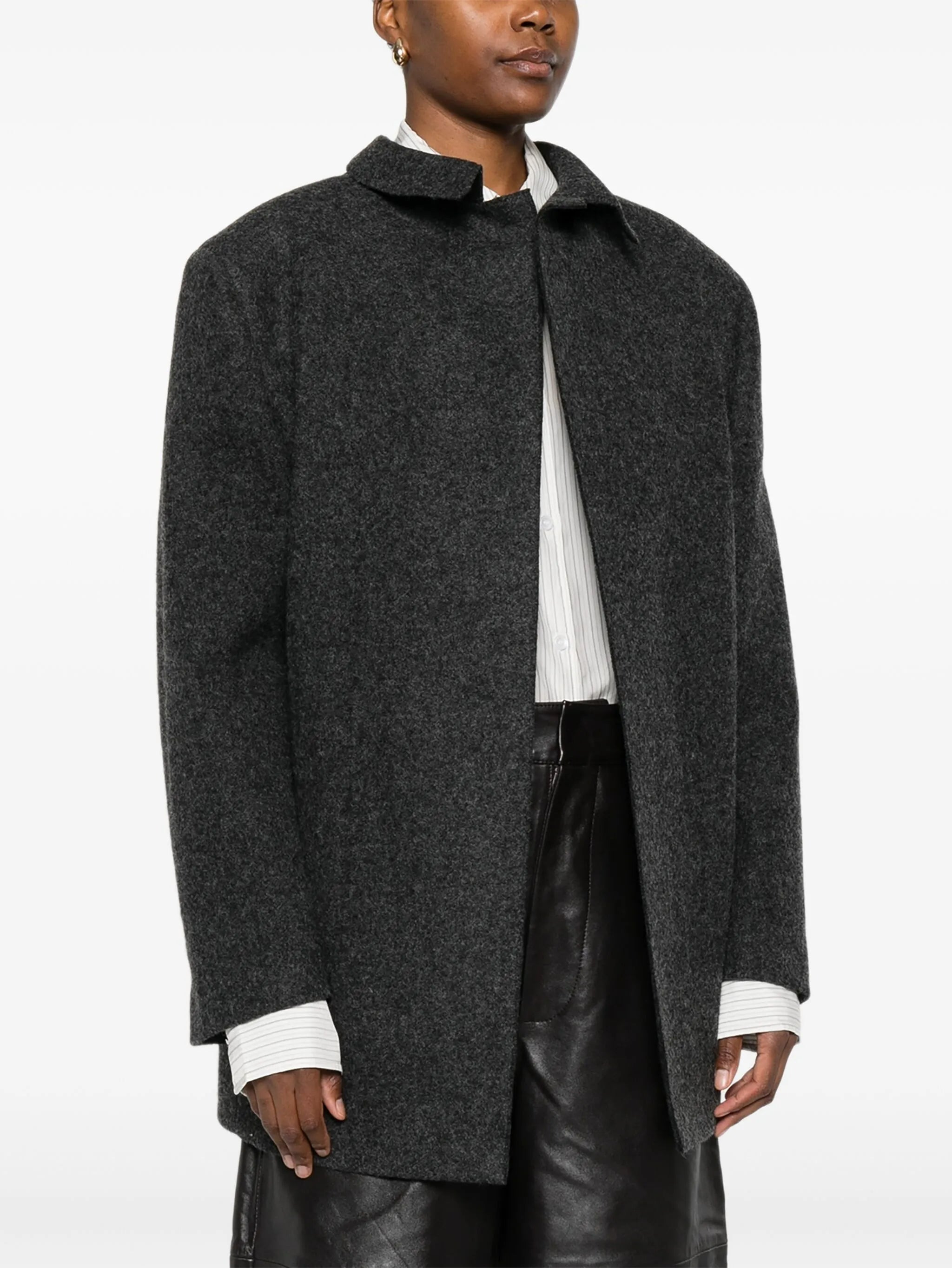 open-front coat - 3