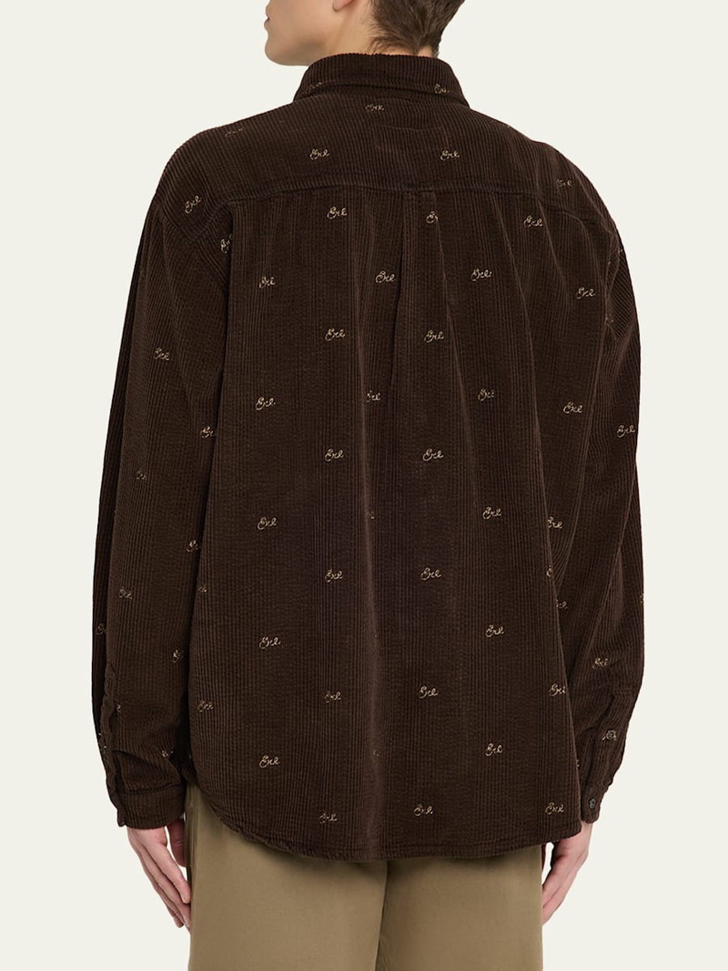 ERL Men's Corduroy Allover Logo Button-Down Shirt outlook