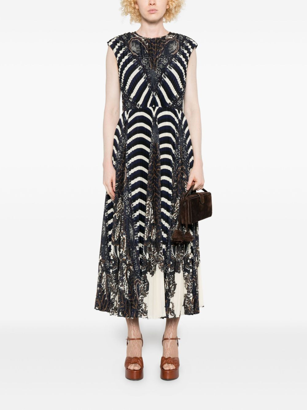 Violeta multi-pattern pleated dress - 2