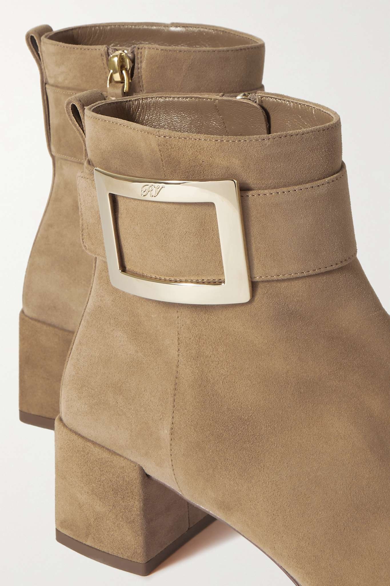 So Vivier buckled suede ankle boots - 4
