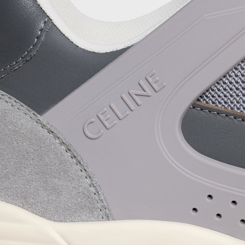 CELINE TRAINER CT-09 LOW LACE-UP SNEAKER IN SUEDE CALFSKIN, CALFSKIN AND MESH 5