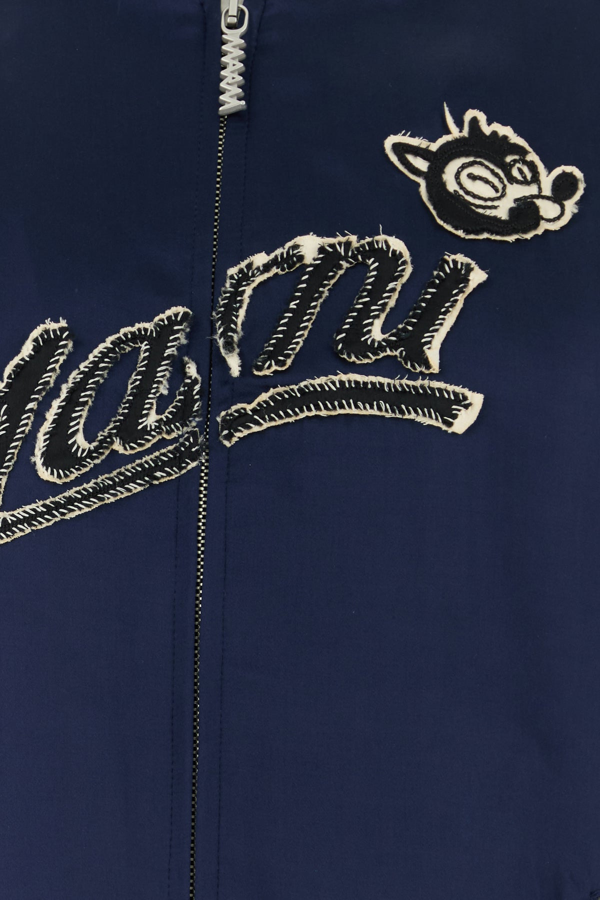 Navy blue satin bomber jacket - 5