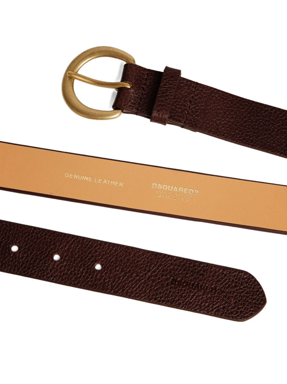 logo-embossed leather belt - 3